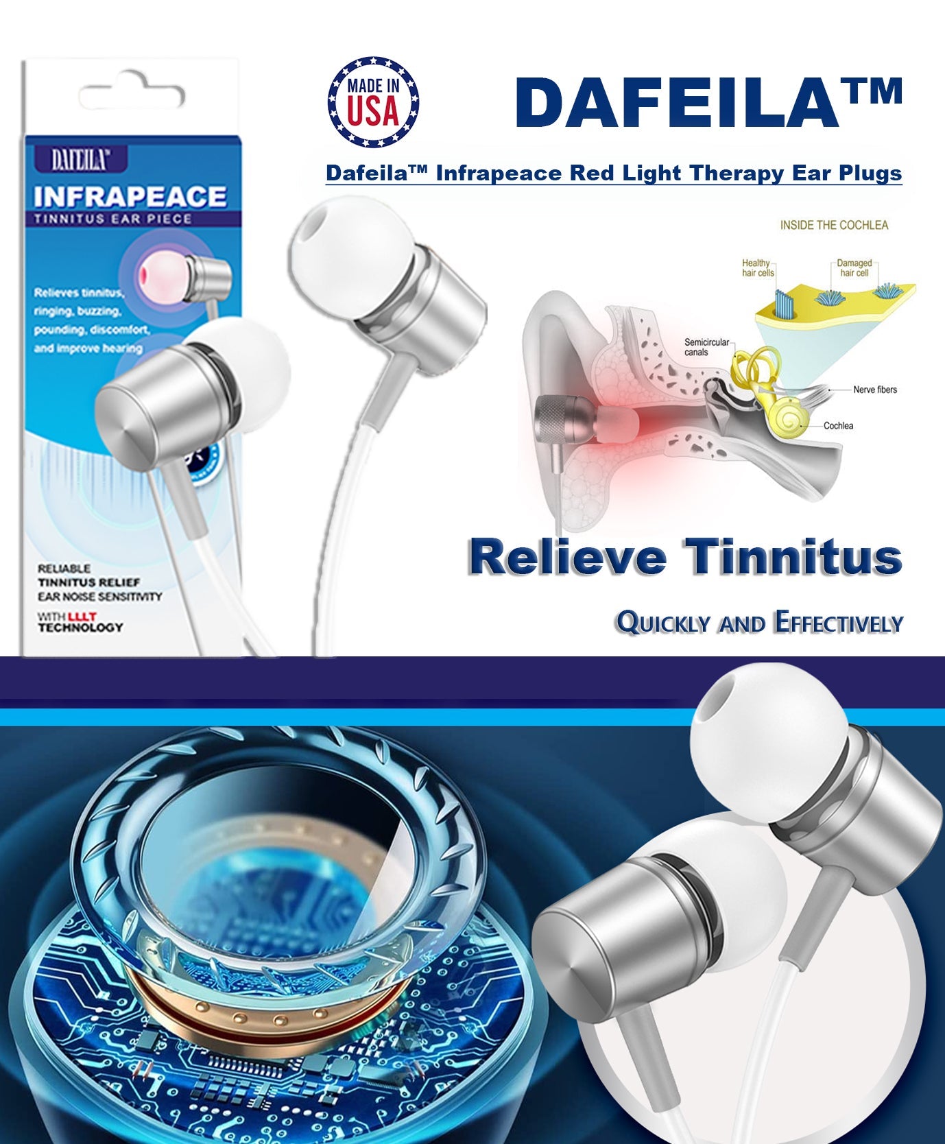 DAFEILA™ INFRAPEACE -Red Light Therapy Ear Plugs ACE2